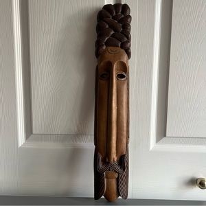 Wooden Art Hand Carved Long Face‎ Mask